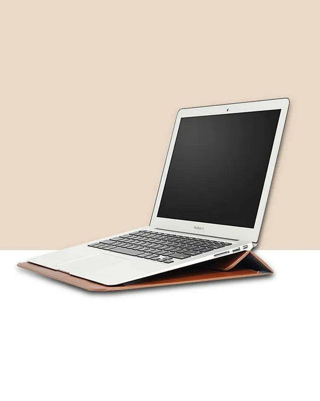 Sleek PU Leather Laptop Sleeve - Compatible with MacBook and Huawei - Chic Tech Accessory for Everyday Use