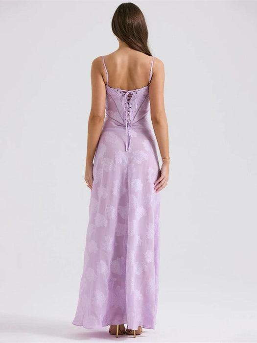 Stunning Backless A-line Maxi Dress with Adjustable Straps – Ideal for Celebratory Events & Summer Gatherings