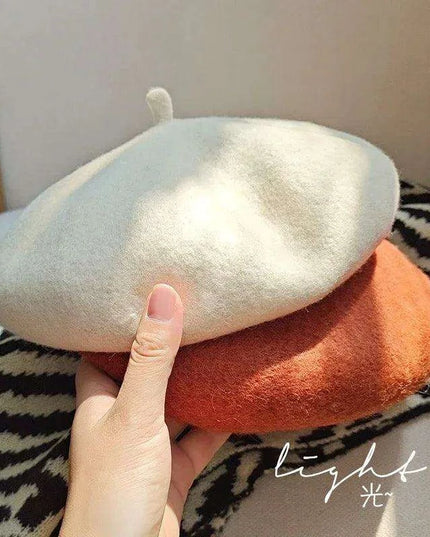 Chic French Wool Beret - Effortless Vintage Elegance for Women