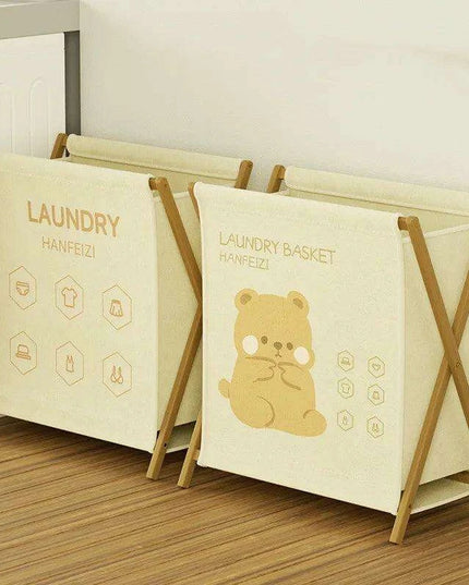 Chic Foldable Laundry Hamper with Lid - Elegant Cotton Linen Organizer for Stylish Home Storage