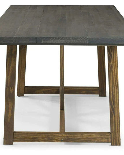 Charming Rustic Farmhouse Solid Pine Wood Dining Table - 72 Inch Modern Design in Grey/Brown for 6 Guests - 150 lbs Capacity