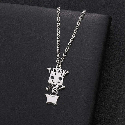 Groot Charm Necklace - Stylish Sci-Fi Jewelry for Women