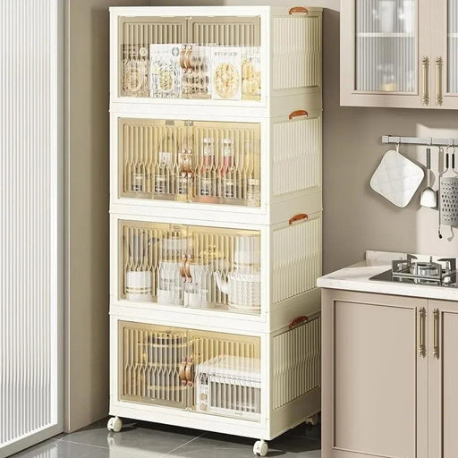 Clear-View Stackable Storage Bin with Rolling Wheels for Effortless Organization