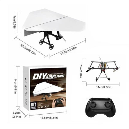 DIY RC Paper Airplane Kit — Gyro Stabilizer, 2.4G Remote Control