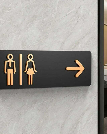 Sleek Acrylic Restroom Signs: Modern Directional Set for Men's and Women's Bathrooms