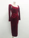 Chic Velvet Long Sleeve Cross-Front Dress with Zipper Detail for Women