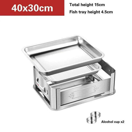 Deluxe Stainless Steel Fish Grilling Kit with Infusion Tray and Korean BBQ Features