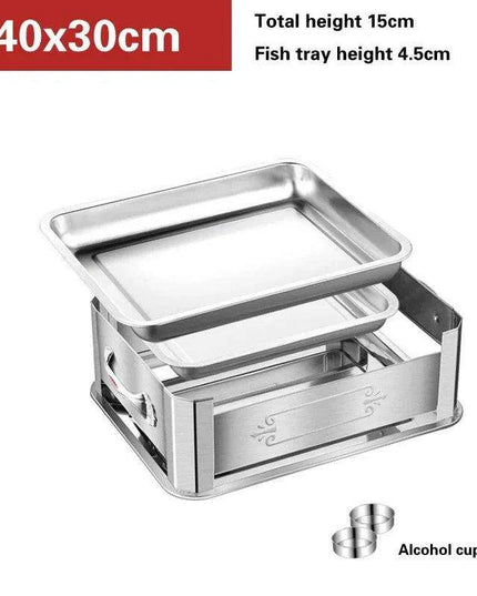 Deluxe Stainless Steel Fish Grilling Kit with Infusion Tray and Korean BBQ Features