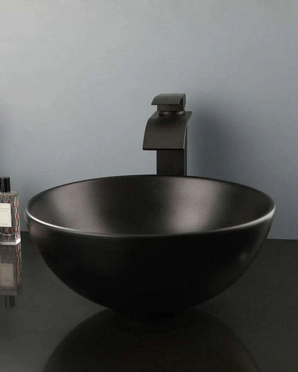 Artisan Hand-Painted Tempered Glass Sink Ensemble with Modern Chrome Faucet