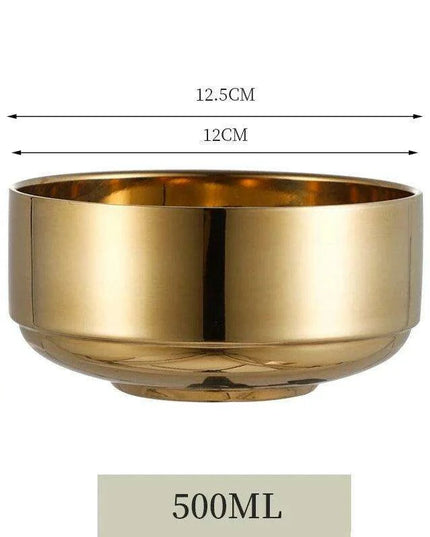Elegant Dual-Layer Stainless Steel Bowls - Essential for Modern Korean Dining