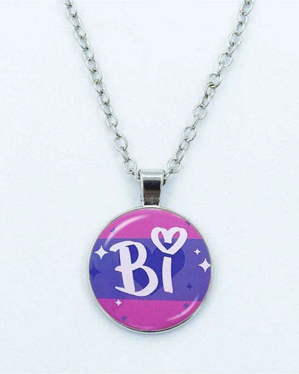 Vibrant Customizable Rainbow Glass Pendant Necklace for Love and Pride Celebration