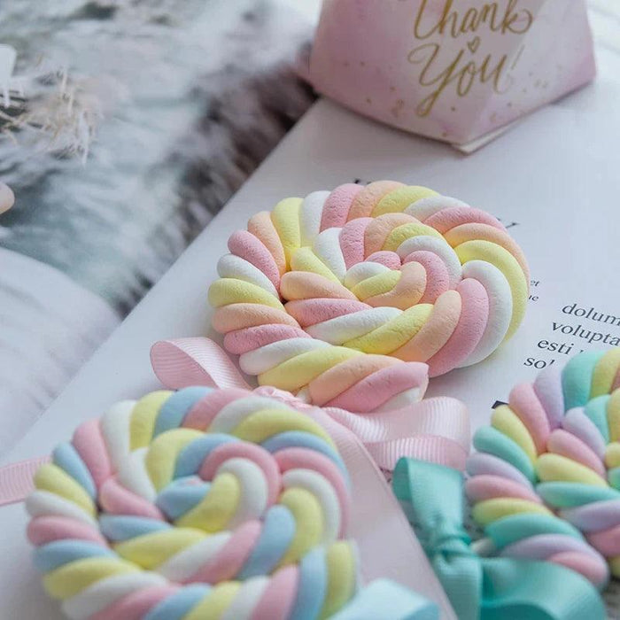 Charming Faux Cotton Candy Lollipop - Ideal for Sweet Displays, Kids' Photography, and Wedding Decorations