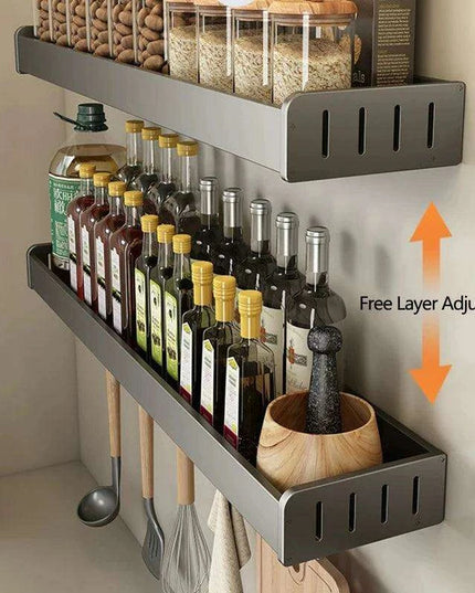 Space-Saving Aluminum Kitchen Shelf System