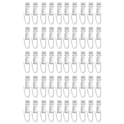 Curtain Glider Hooks — Pack of 50, Silent Plastic Runners