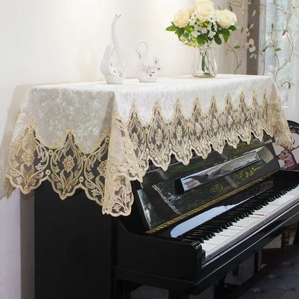 Proud-Rose Modern Thick Lace Piano Bench Cover - Luxurious & Dustproof