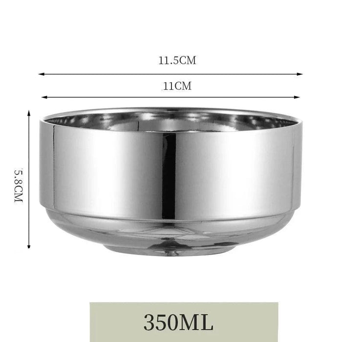 Elegant Dual-Layer Stainless Steel Bowls - Essential for Modern Korean Dining