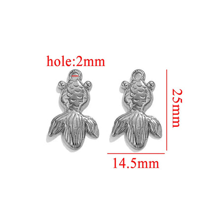 5PCS Stainless Steel Lobster Charms Mermaid Crab Connectors Gold-Plate
