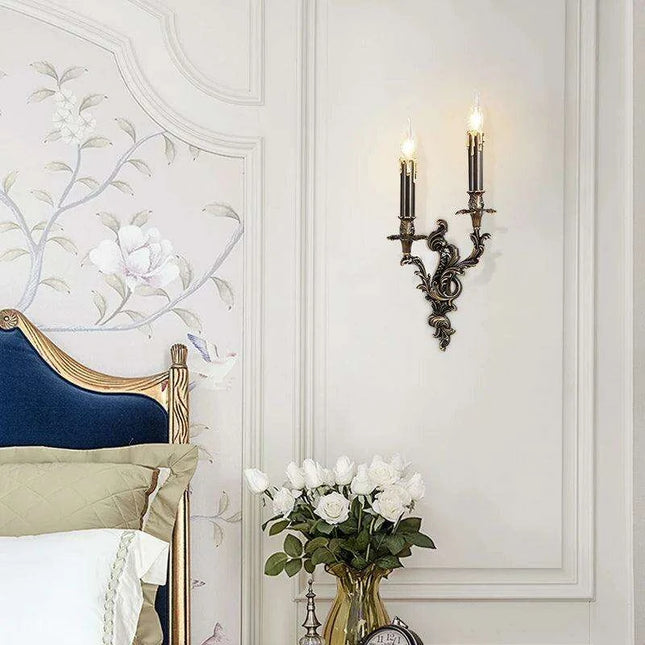European Rococo Antique Brass Wall Light - Elevate Your Home's Elegance