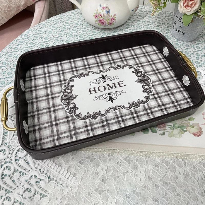 Sophisticated Blush and Gold Serving Tray - Elegant Home Accent