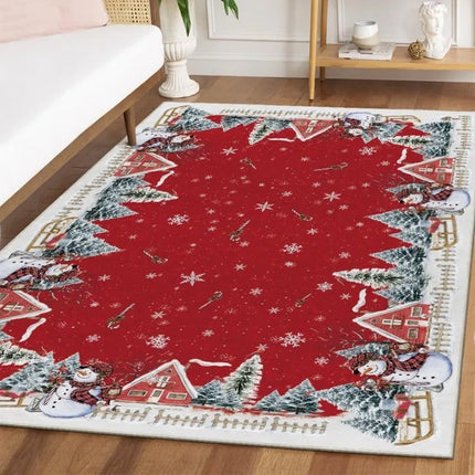 A20MaoX Christmas Rug - Washable Festive Door Mat for Living Room Deco