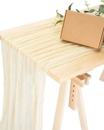 Charming Rustic Cotton Cheesecloth Table Runner Collection - Set of 10