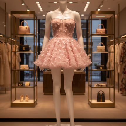 Londeway Strapless 3D Petal A-Line Mini Dress — Custom Fit for Homecoming, Prom & Cocktail