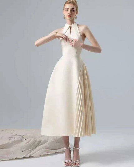 Stylish Asymmetric Halter Neck Evening Dress for Women