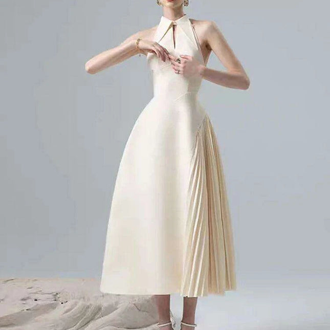 Stylish Asymmetric Halter Neck Evening Dress for Women