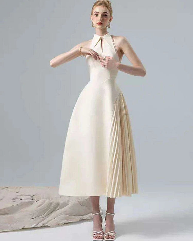 Stylish Asymmetric Halter Neck Evening Dress for Women