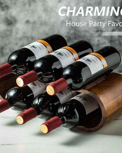 Chic Acacia Wood Wine Rack for a Stylish Home Bar and Kitchen