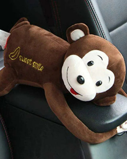 Monkey and Bunny Plush Tissue Box Cover - Ideal for Car and Home