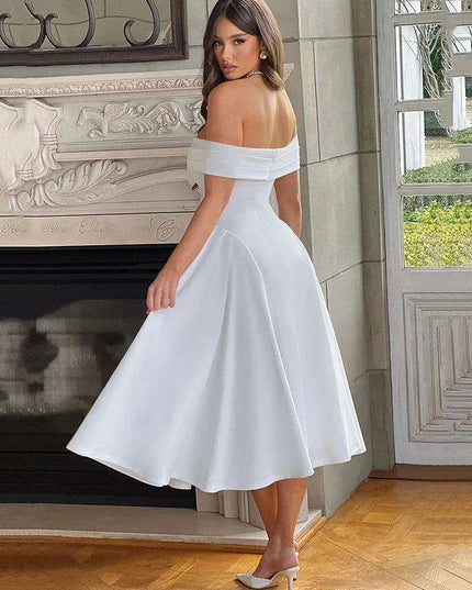 Off-shoulder Backless Sexy Midi Dress