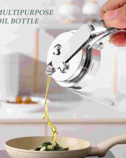 Stylish Glass and Stainless Steel Syrup & Cream Dispenser Duo - Essential Kitchen Set
