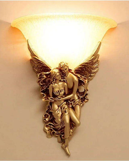 Whimsical Nordic Angel Resin Wall Lights - Unique LED Decor for Indoor Spaces
