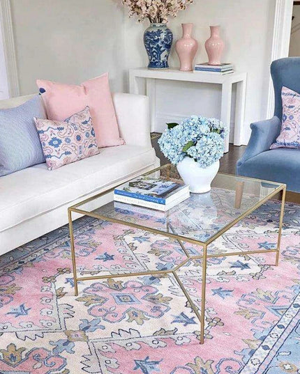 Elegant Vintage Pink French-Inspired Large Area Rugs for a Luxurious Home