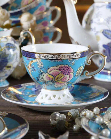 Elegant European Bone China Tea and Coffee Set for Luxurious Moments