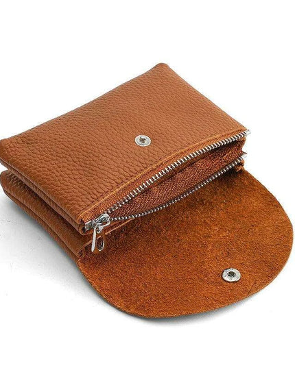 Chic Soft Leather Coin Purse Wallet - Select from Compact or Spacious Styles with Single or Double Compartments