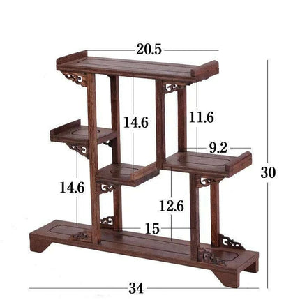 Handcrafted Wooden Display Stand for the Traditional Kung Fu Tea Ceremony