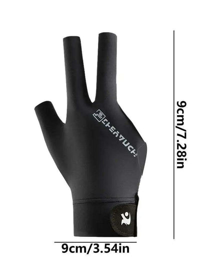 Left-Handed Billiards Glove - Three-Finger Design for Superior Performance