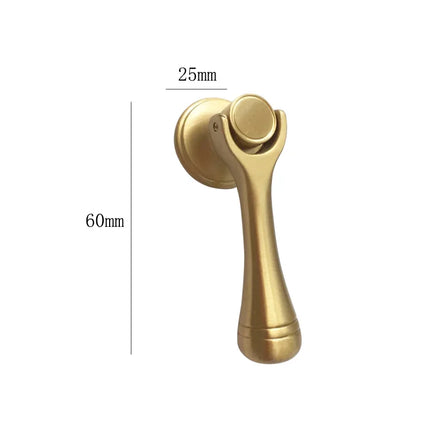 Solid Brass Cabinet Knob & Handle — Gold Single-Hole Furniture Pull