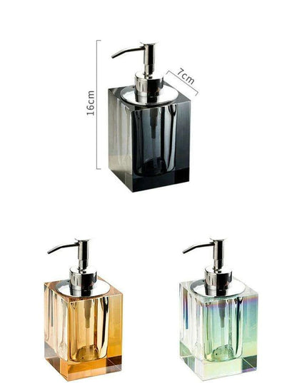 Sophisticated Square Hotel Glass Soap Dispenser with Polished Silver Pump for Contemporary Bathrooms