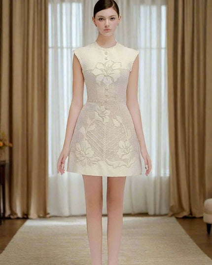 Lace Embroidered A-line Mini Dress for Women