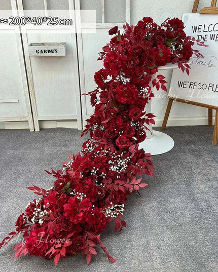 Luxury 2m Floral Table Runner for Weddings - Stunning Artificial Flower Decor and Arch Arrangement