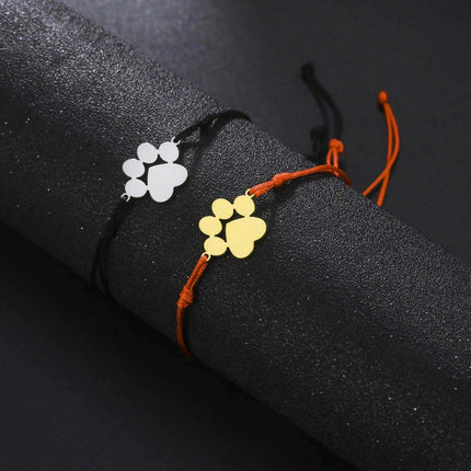 Paw Print Love Bracelet - Handcrafted Red Thread Jewelry for Pet Enthusiasts and Couples