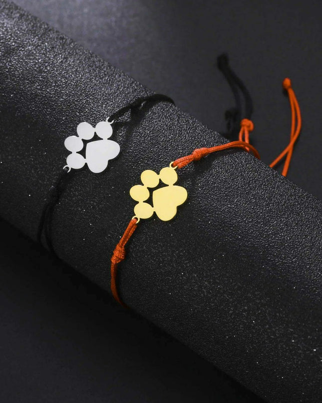 Paw Print Love Bracelet - Handcrafted Red Thread Jewelry for Pet Enthusiasts and Couples