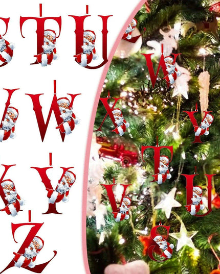 Personalized Santa Hat Alphabet Ornaments for Holiday Tree Decoration