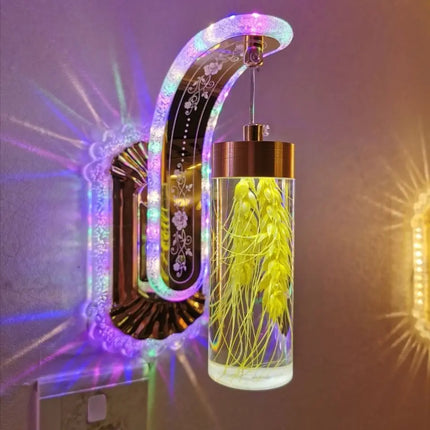Trendy Acrylic Wall Lamp, Elegant Floral Design Sconce for Bedroom, Ha