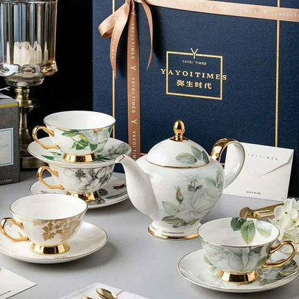 Portable Elegance: Luxurious Tea and Coffee Set with Effortless Saucers