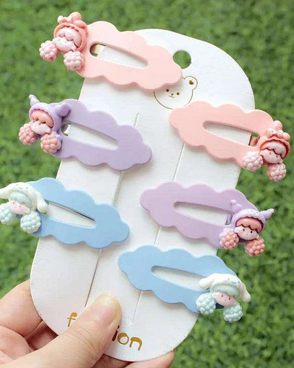 Adorable Sanrio Character Hairpin Set: Kuromi, My Melody, and Cinnamoroll - Cute Accessories for Trendy Girls