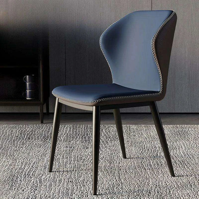 Elegant Nordic Genuine Leather Dining Chair with Modern Flair